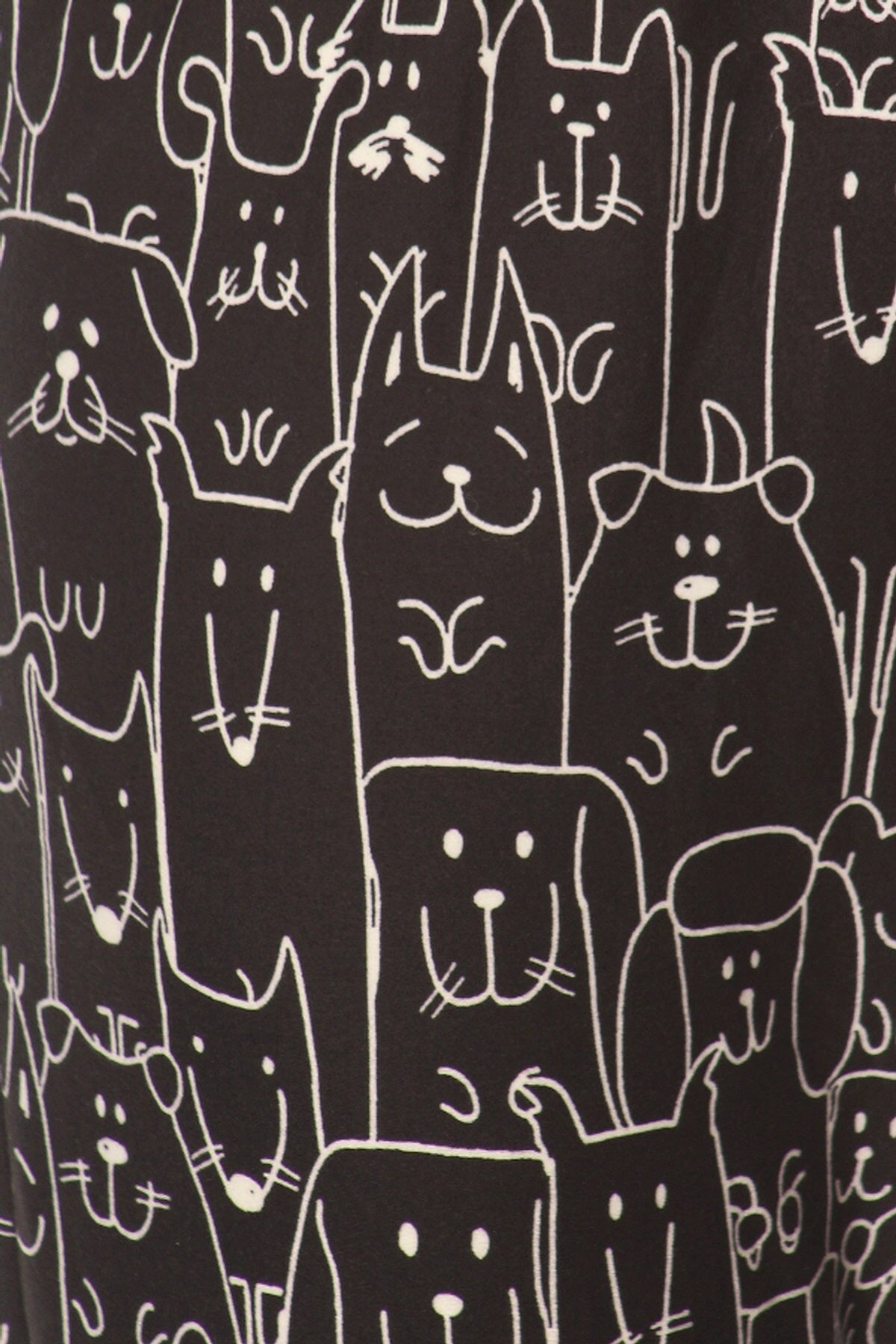 Leggings Depot LDX-R924W PLUS Black With White Dogs Full Length One Size Leggings