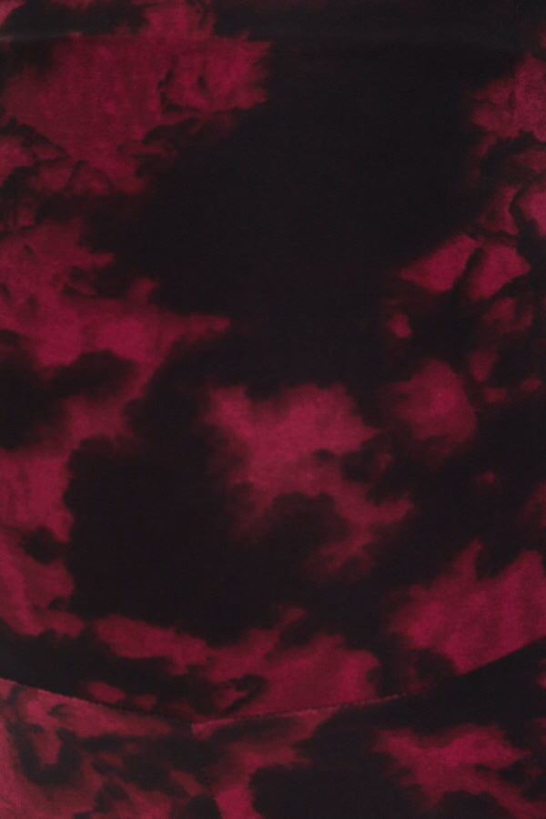 Leggings Depot LDR-R956 Red and Black Tie Dye Full Length One Size Leggings