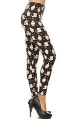 Leggings Depot LDR-S503W CATS ON BLACK One Size Full Length Leggings