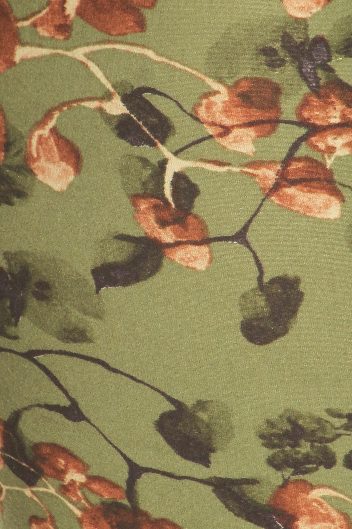 Leggings Depot LDR-S612 Green With Red Flowers Full Length One Size Leggings