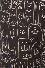 Leggings Depot CPR-R924W BLACK DOGS One Size Crop Leggings