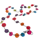 Belart Fair Trade 12816 Multi-Bright Tagua Long Chicón Button Necklace