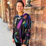 Jess & Jane NB21984 Frolic French Brush Knit Long Sleeve Tunic Top