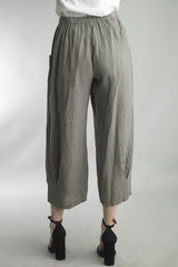 Tempo Paris 2007AT Taupe 100% Linen Full Inverted Pleat Pant