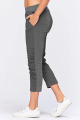 XCVI Wearables 22370WCH Charcoal Geyser Stretch Cotton Poplin Crop Pant