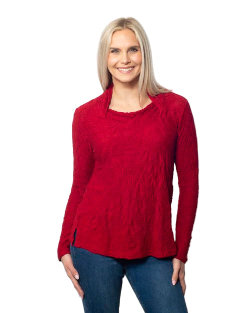 Snoskins 22650VP VAMPIRE Dreamcatcher Draped Cowl Neck Long Sleeve Top
