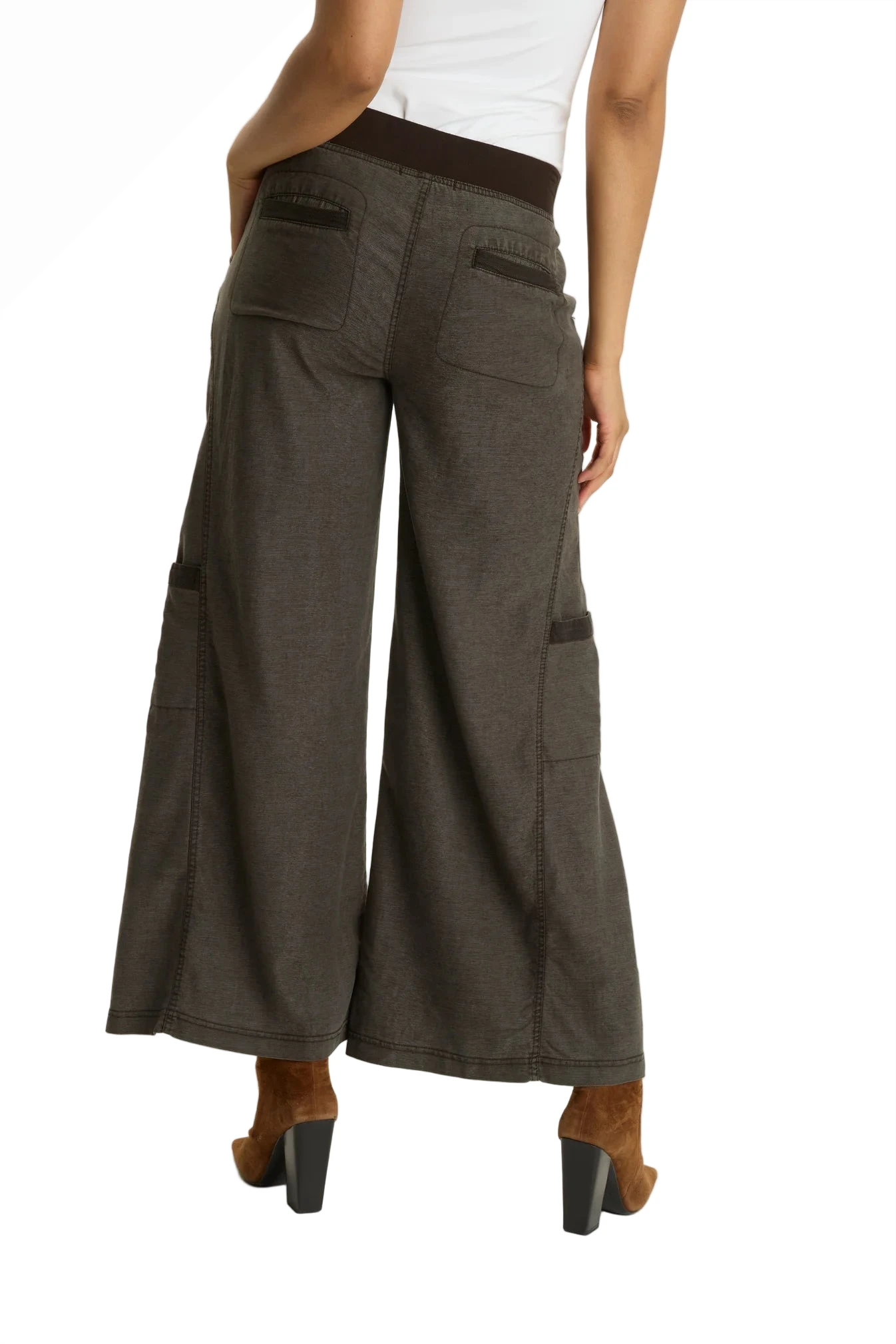 XCVI 23057I Intergalactic Distress Wash Tove Tallulah Twill Wide Leg Cargo Pants