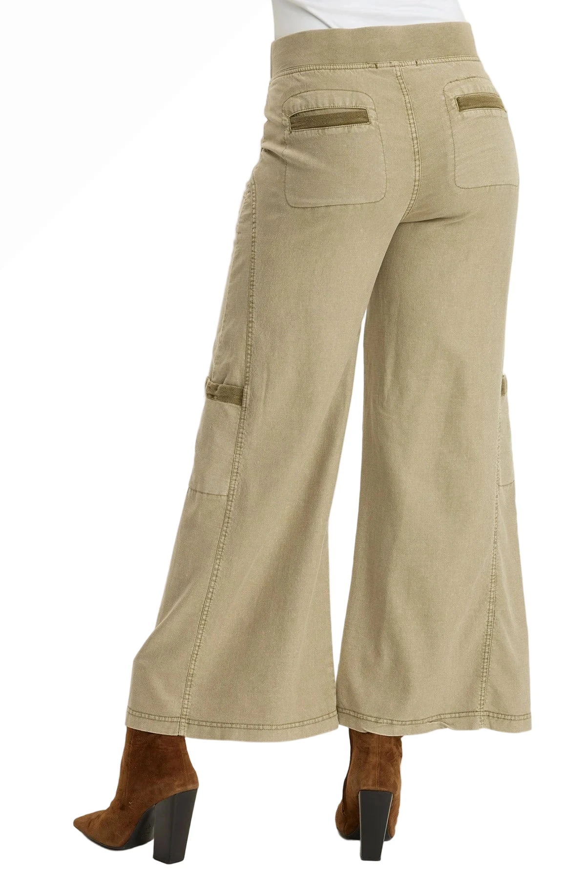 XCVI 23057A Alamosa Distress Wash Tove Tallulah Twill Wide Leg Cargo Pants