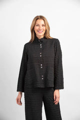 Habitat 23712 Black Pucker Weave Easy Swing Shirt