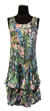 Shana 25007GD Garden Crinkle Sleeveless Short Bubble Dress