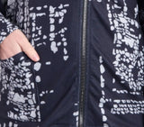 Shana 25643BK Fleece Asymmetric Zip Front Mock Turtleneck Jacket