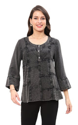 Parsley & Sage 25F580CC CHARCOAL Betsey Top