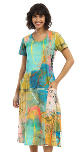 Parsley & Sage 25T08D Greeley Short Sleeve Dress With Pockets