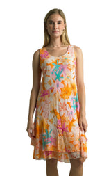 Tempo Paris 3816CP Peach 100% Cotton Gauze Bias Cut Sleeveless Dress