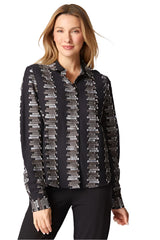 Habitat 49224BK BLACK Embroidered Cotton Shaped Hem Shirt