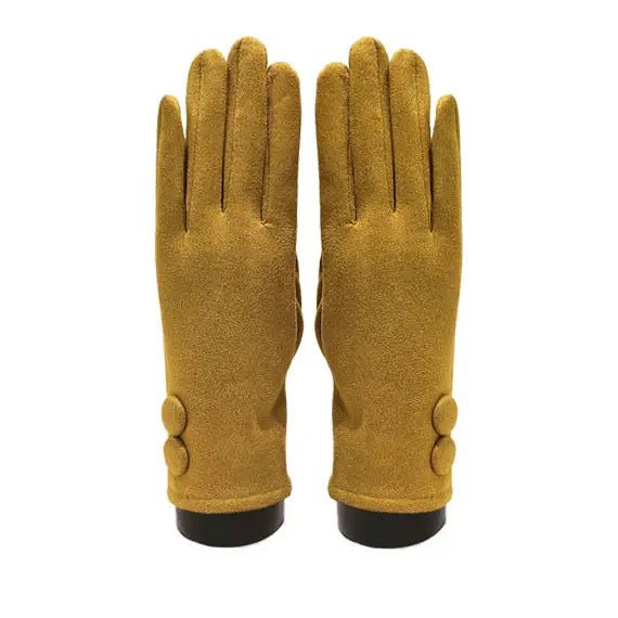 Mediterranean Concepts I720MST Mustard Suede Feel with 2 Large Buttons Texting Glove