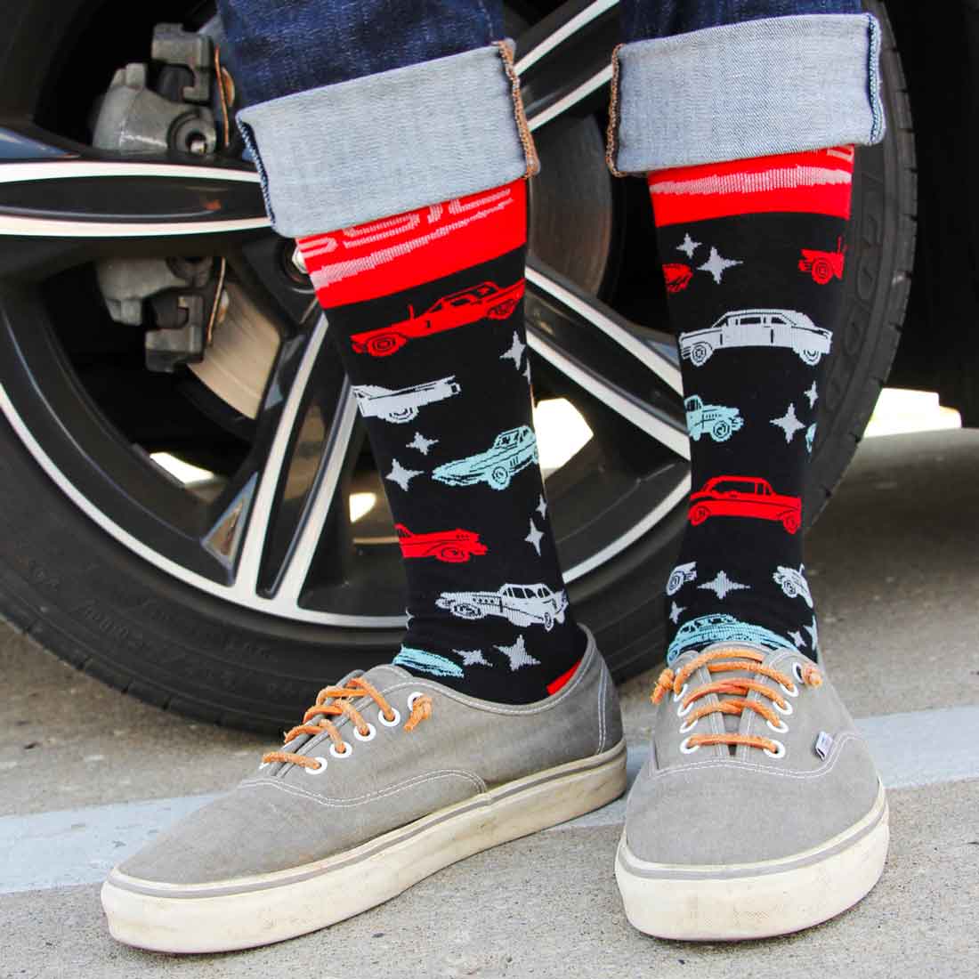 Foot Traffic 6922M Men's Vintage Cars Socks