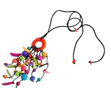 Belart Fair Trade 103416 Multicolor Iraca-Tagua Ojete Cascade Chips Adjustable Necklace