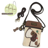 Chala 827DG3S TOFFY DOG Brown Stripe Crossbody Cell Phone Purse