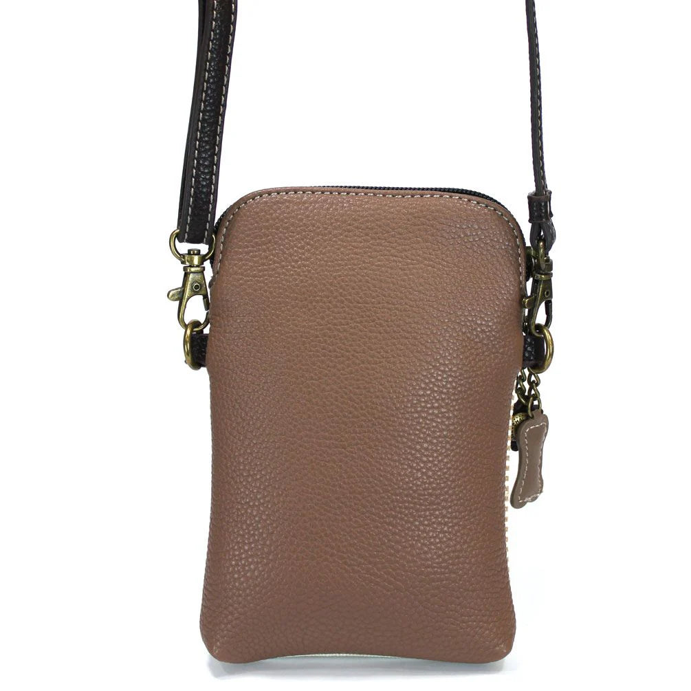 Chala 827DG3S TOFFY DOG Brown Stripe Crossbody Cell Phone Purse