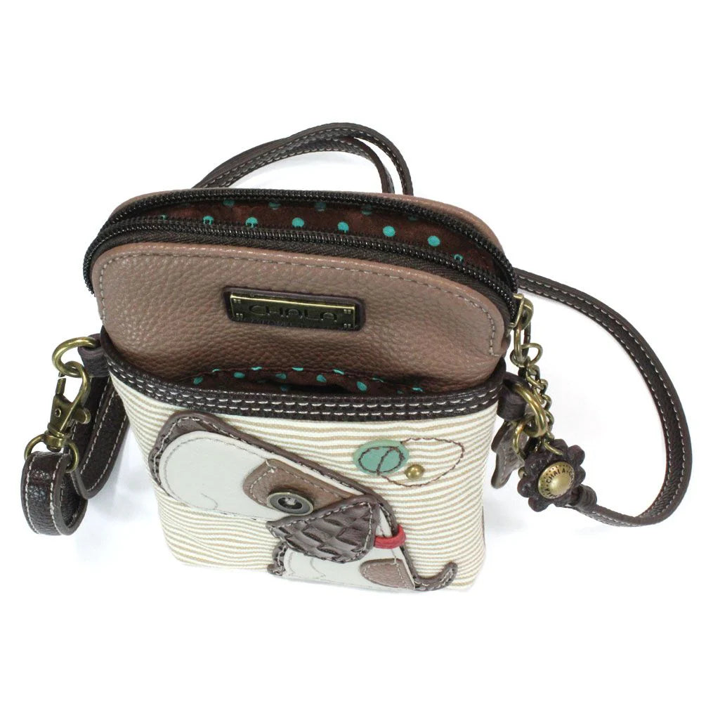 Chala 827DG3S TOFFY DOG Brown Stripe Crossbody Cell Phone Purse