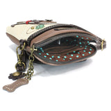 Chala 827DG3S TOFFY DOG Brown Stripe Crossbody Cell Phone Purse