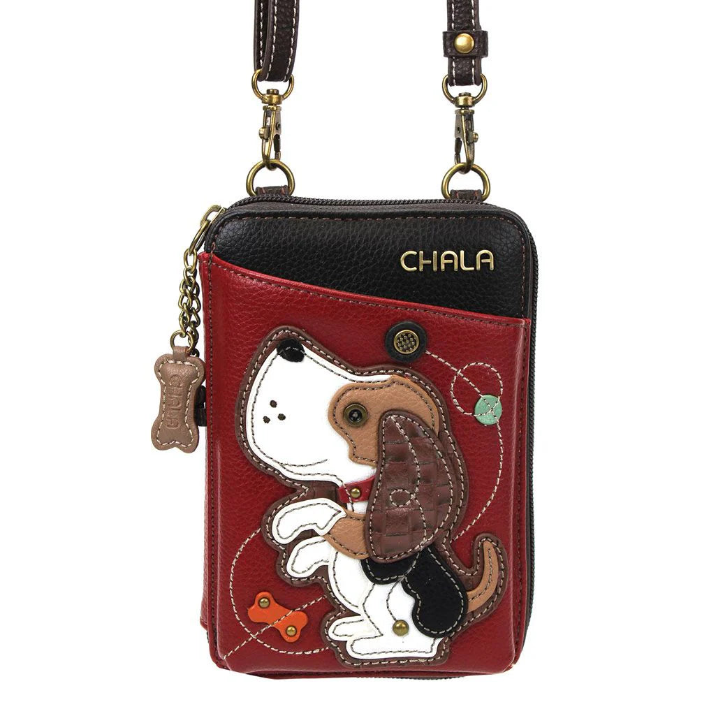 Chala 850DGB9 Burgundy DOG A Wallet Crossbody Purse