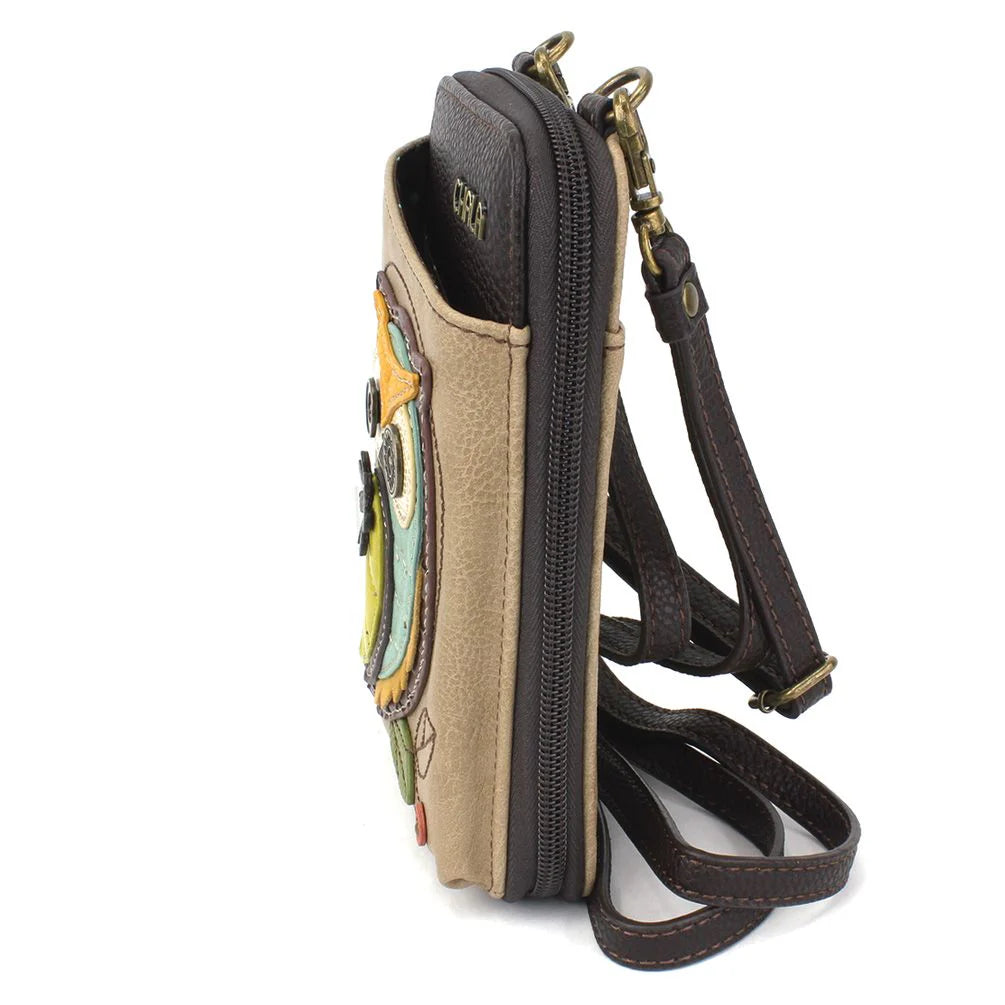 Chala 850OLA3 OWL A TAUPE Crossbody Cell Phone Purse