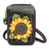 Chala 850SF6 SUNFLOWER Black Wallet Crossbody Purse
