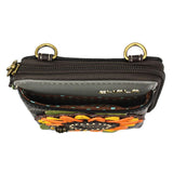 Chala 850SF6 SUNFLOWER Black Wallet Crossbody Purse