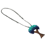 Sylca BP25N19BU Blue Sycamore Tree Statement Pendant Necklace
