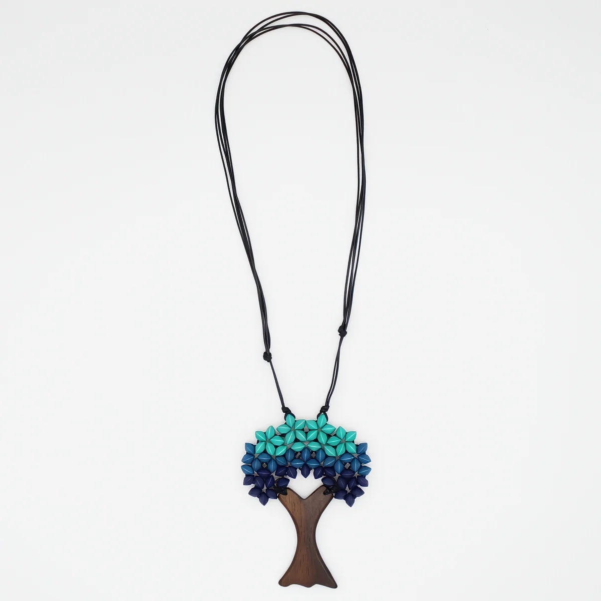 Sylca BP25N19BU Blue Sycamore Tree Statement Pendant Necklace