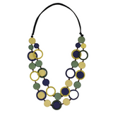Sylca BP25N30Y Yellow Circle Cut-Out Necklace