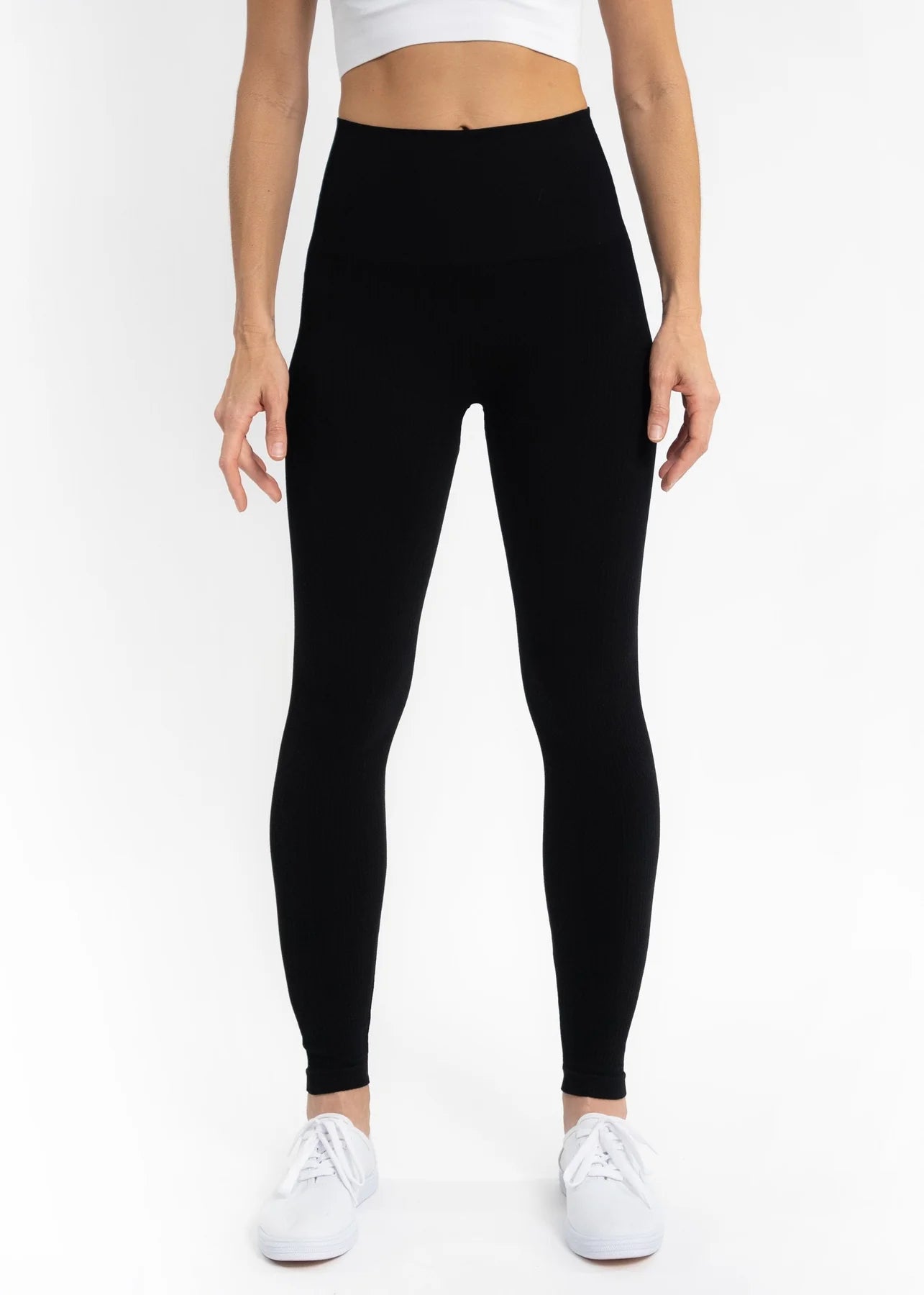Elietian ET2001PBLK BLACK Full Length Plus Curvy Fit One Size Legging