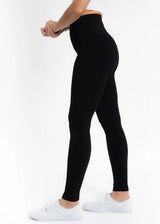 Elietian ET2001PBLK BLACK Full Length Plus Curvy Fit One Size Legging
