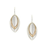 Marjorie Baer E0675DW Medium Triple Layered Leaves Wire Earrings