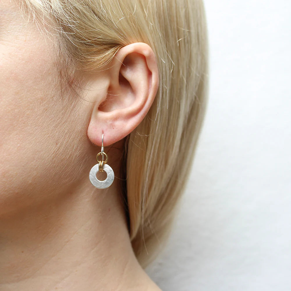Marjorie Baer E1140DW Small Double Linked Rings Wire Earrings