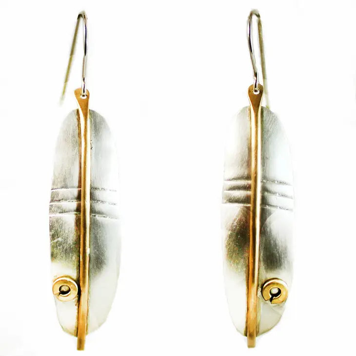 Whitney Designs E3463 Silk Satin Earrings Sterling and Brass