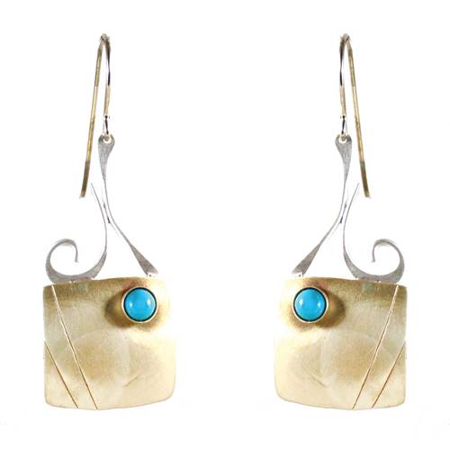 Whitney Designs E3962 Deco Meets Nouveau With a Splash of Turquoise Earrings
