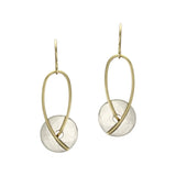 Marjorie Baer E8197DSW Disc and Loop in Brass and Sterling Silver Earring