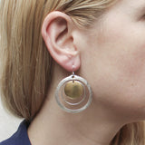 Marjorie Baer E9085DW Large Disc and Rings Earring