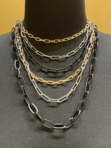 Escape From Paris FRC10N Mixed Metal Short Cascading Chain Necklace