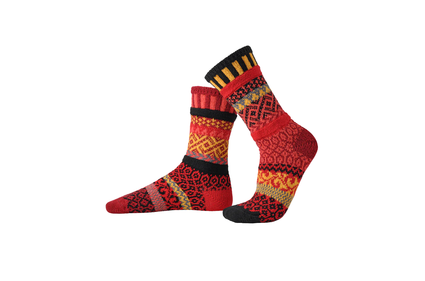 Solmate Socks FIRE Upcycled Cotton Poly Blend Crew Socks