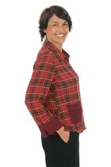Habitat 40290SC SCARLET Girl Gone Plaid Button Front Mixed Pocket Shirt
