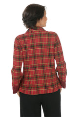 Habitat 40290SC SCARLET Girl Gone Plaid Button Front Mixed Pocket Shirt