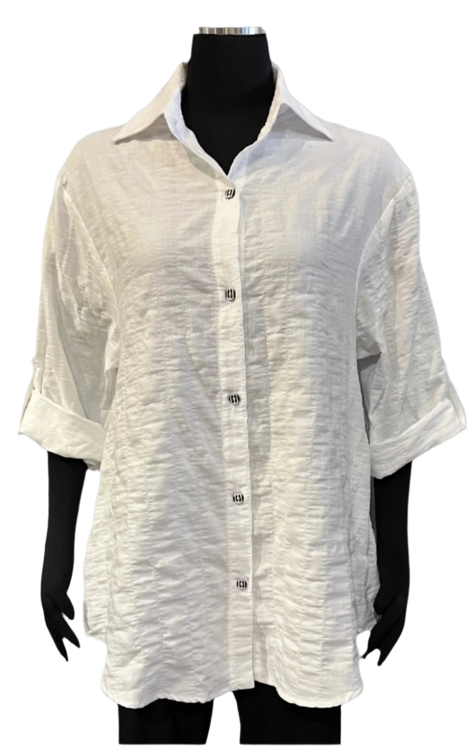 Niche 2240902W WHITE Laguna Cotton Pucker Sentiment Jacket With Pockets