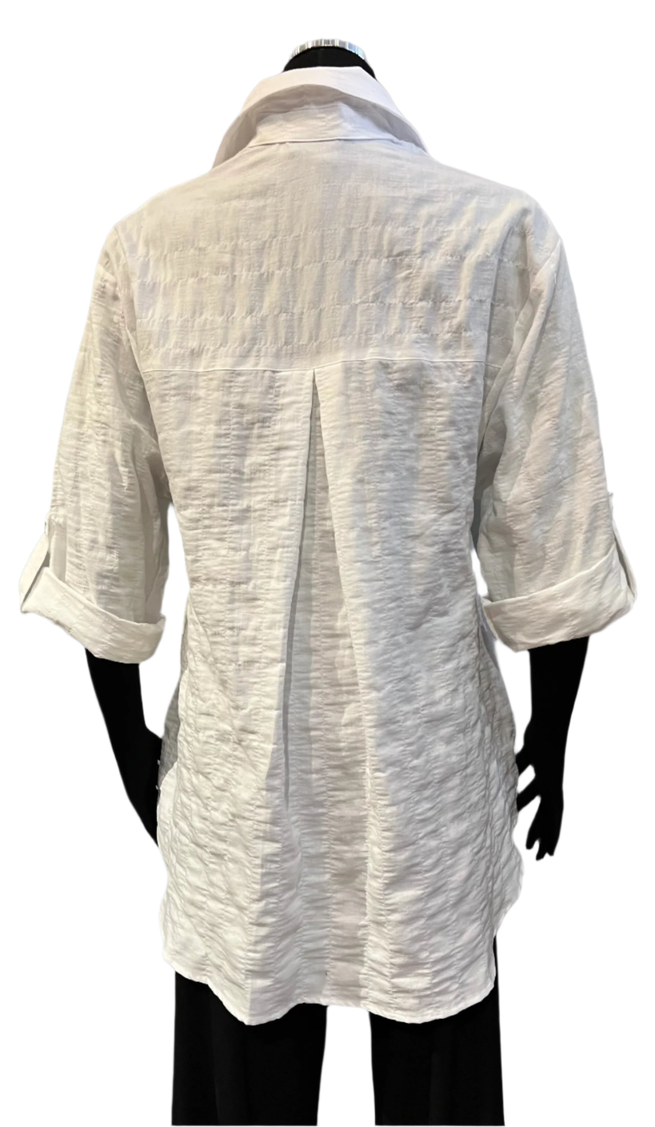 Niche 2240902W WHITE Laguna Cotton Pucker Sentiment Jacket With Pockets