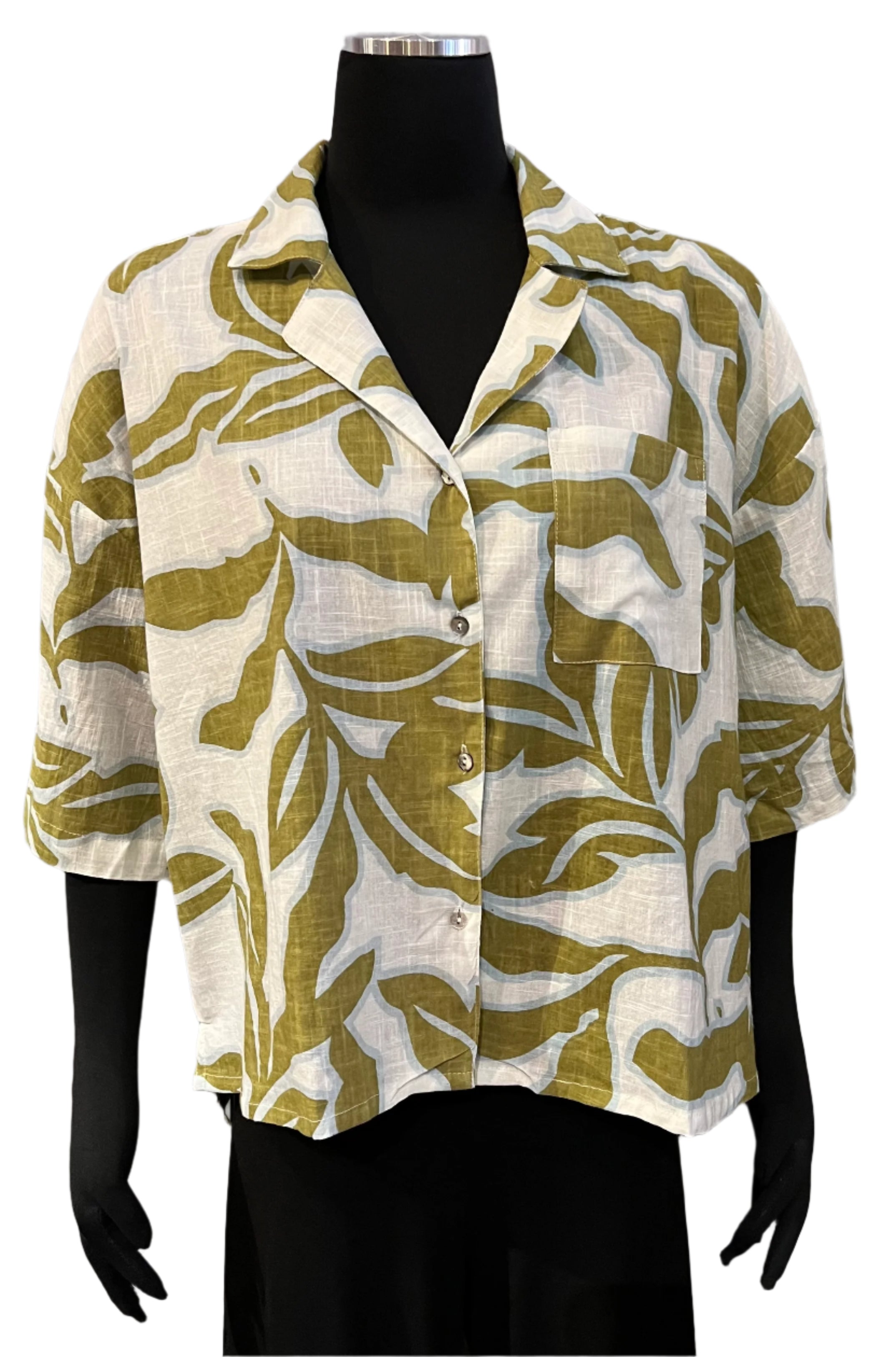 Dolma I29S2024-SHIRT Olive & White Shirt