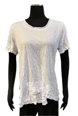 Shana 23050WT White Short Sleeve Crinkle Top