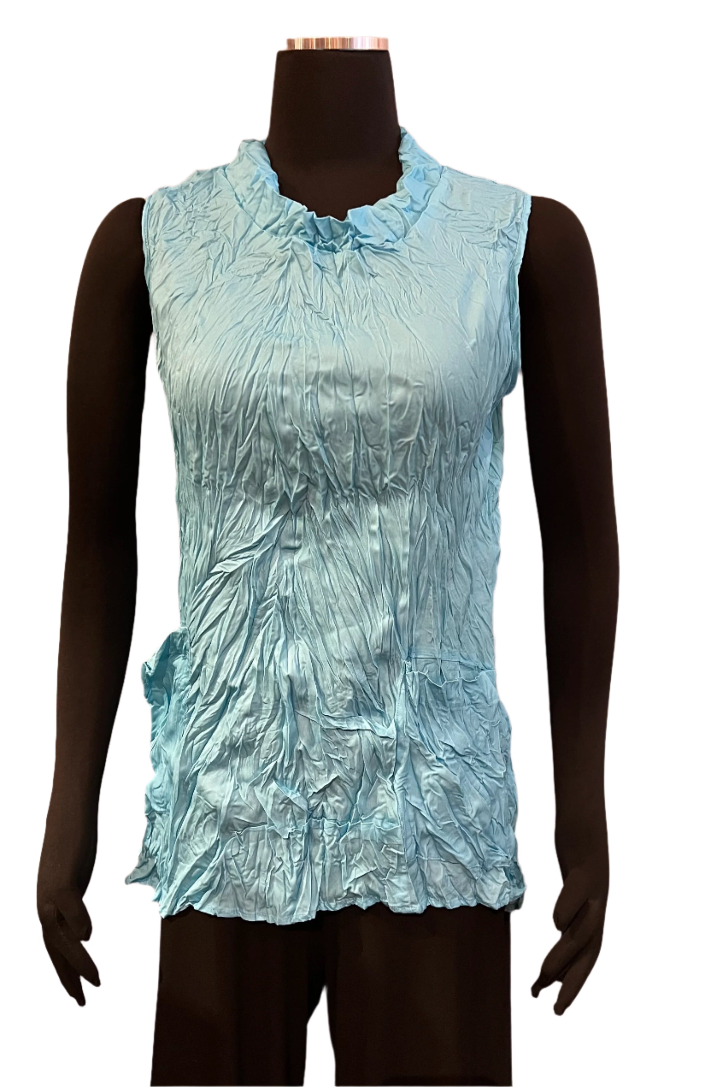 Shana 24326A6 Aqua Crushed Tank Top